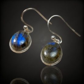 Labradorit ezüst fülbevaló