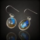 Labradorit ezüst fülbevaló