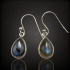 Labradorit ezüst fülbevaló