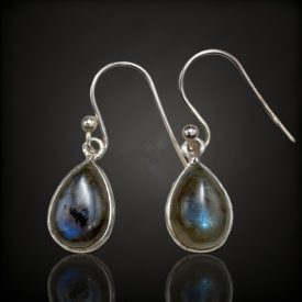 Labradorit ezüst fülbevaló