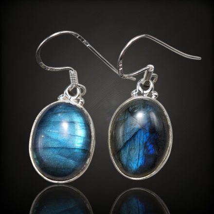 Labradorit ezüst fülbevaló