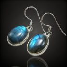 Labradorit ezüst fülbevaló