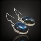 Labradorit ezüst fülbevaló