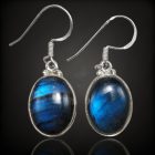 Labradorit ezüst fülbevaló