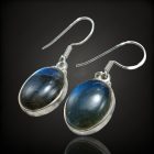 Labradorit ezüst fülbevaló