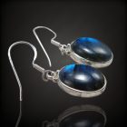 Labradorit ezüst fülbevaló