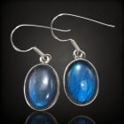 Labradorit ezüst fülbevaló