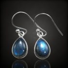 Labradorit ezüst fülbevaló