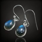 Labradorit ezüst fülbevaló