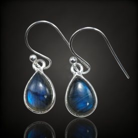 Labradorit ezüst fülbevaló