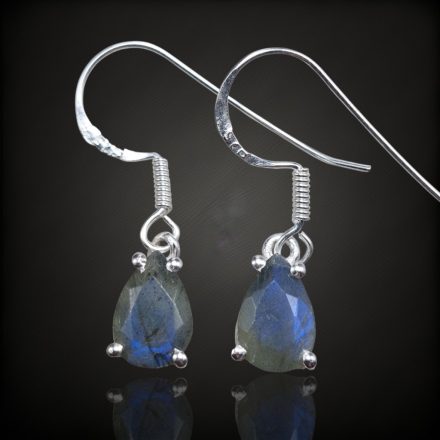 Labradorit ezüst fülbevaló