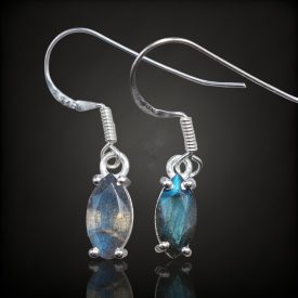 Labradorit ezüst fülbevaló