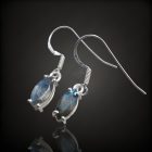 Labradorit ezüst fülbevaló