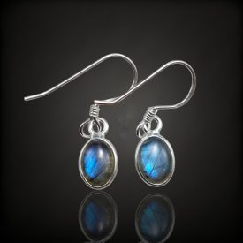 Labradorit ezüst fülbevaló
