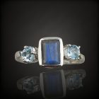 Labradorit ezüst gyűrű