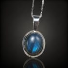 Labradorit ezüst medál