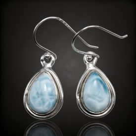 Larimár ezüst fülbevaló