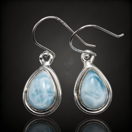 Larimár ezüst fülbevaló