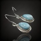 Larimár ezüst fülbevaló