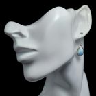 Larimár ezüst fülbevaló