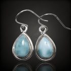 Larimár ezüst fülbevaló