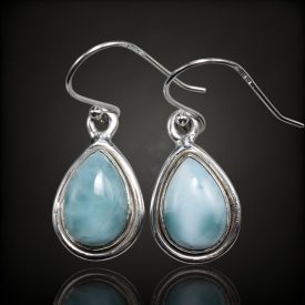 Larimár ezüst fülbevaló