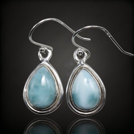 Larimár ezüst fülbevaló
