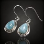 Larimár ezüst fülbevaló