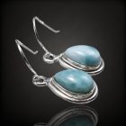 Larimár ezüst fülbevaló