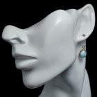 Larimár ezüst fülbevaló