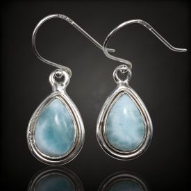 Larimár ezüst fülbevaló