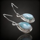 Larimár ezüst fülbevaló