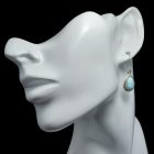 Larimár ezüst fülbevaló