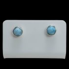 Larimár ezüst fülbevaló