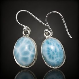 Larimár ezüst fülbevaló