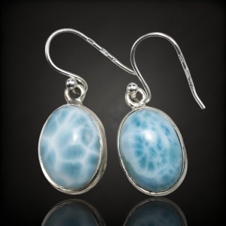 Larimár ezüst fülbevaló