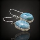 Larimár ezüst fülbevaló
