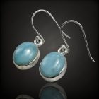 Larimár ezüst fülbevaló