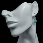 Larimár ezüst fülbevaló