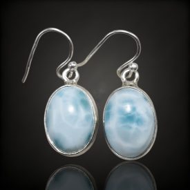 Larimár ezüst fülbevaló