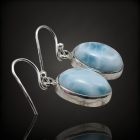 Larimár ezüst fülbevaló