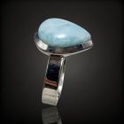 Larimár ezüst gyűrű