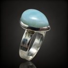 Larimár ezüst gyűrű