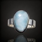 Larimár ezüst gyűrű