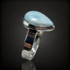 Larimár ezüst gyűrű