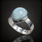 Larimár ezüst gyűrű