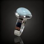 Larimár ezüst gyűrű