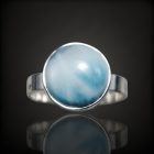 Larimár ezüst gyűrű