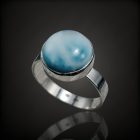 Larimár ezüst gyűrű