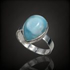 Larimár ezüst gyűrű